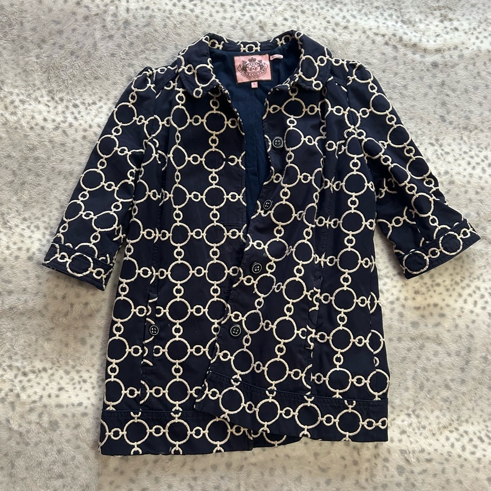 Juicy Couture Navy and White Patterned Jacket